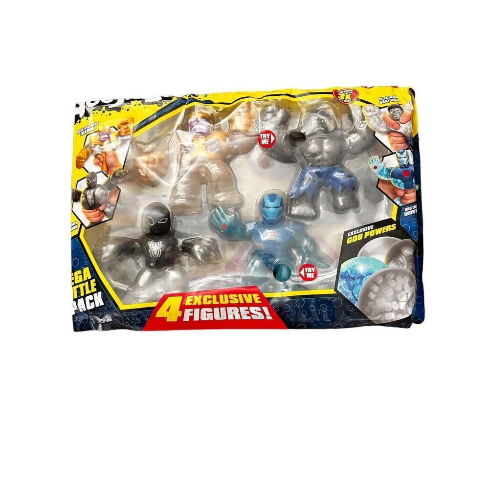 Goo Jit Zu Mega Battle Pack Rare Marvel Gray Hulk Shadow Spider Man Thanks